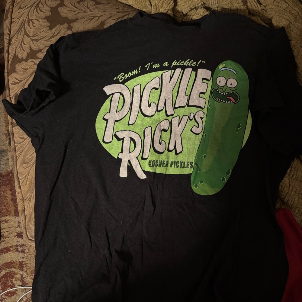 Black Pickle Rick Shirt Size Large